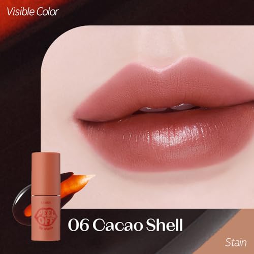 Image of ETUDE Dear Darling Peel Off Lip Stain (Cacao Shell) - Teen girl gifts, Hydrating Hydrogel Tint, Fruity scent, Long Lasting & Waterproof, High Pigment, Easy Peel Off, All‑Day Color Lip Tattoo
