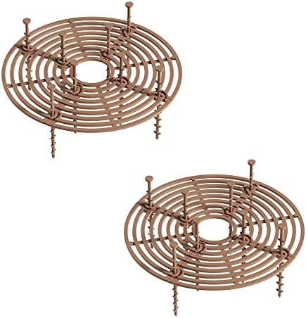 Modixun 2Pack Plant Pot Grid, Cuttable Flower Pot Soil Cover Protectors with Deep Stakes, Dogs, Cats Digging Stopper, Plant Grid Pot Cover, 19cm/7.5in Diameter