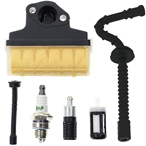 ZAMDOE Luftfilterbasis Zündkerzenöl Kraftstoffleitung Öl Kraftstofffilter für Stihl MS250 MS210 MS230 021 023 023 Kettensäge; Ersetzt 120 1123 1613 Kraftstoffleitung & Filter, Ölleitung & Filter Cover