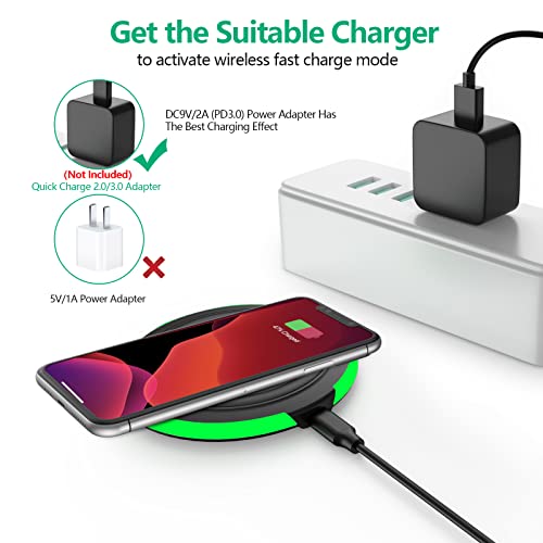 Image of Wireless Charging Pad, 15W Max Fast Wireless Charger, Wireless Phone Charger for iPhone 14 /14Plus /14 Pro /14 Pro Max /13 /12 /11 /X /SE /8, Samsung Galaxy S22 /S21 /S20, Note20 /10, AirPods Pro