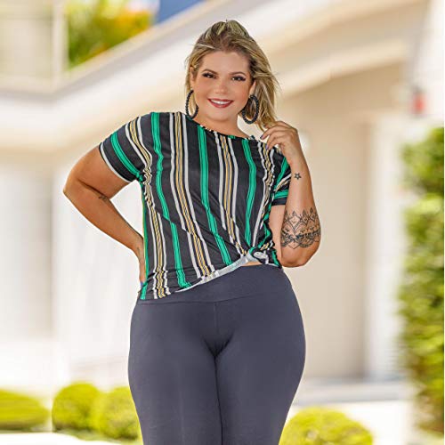 Blusa Feminina Plus Size Social Festa (Estampa03, G1-48/50) XJ063021