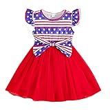 VINUOKER Baby Toddler Girl 4th of July Dress USA Flag Tutu Skirt Independence Day Outfits Star Strip