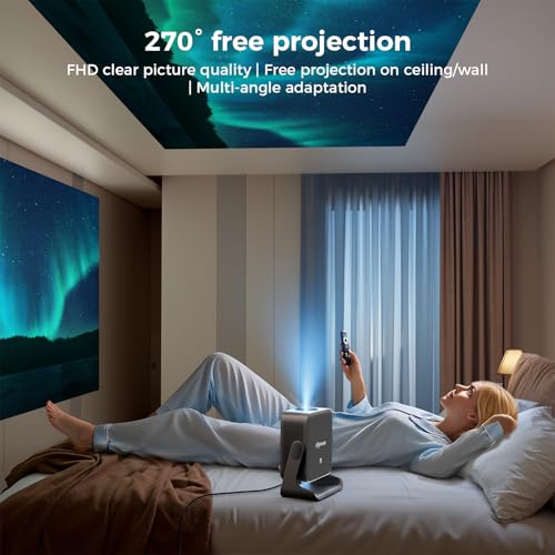Image of Mini Projector for iPhone, ELEPHAS Upgraded 1080P HD Projector, Portable Projector with Tripod, Movie Projector Compatible with Android /iOS /Windows /TV Stick