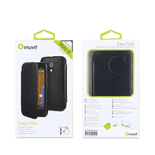 Muvit MUEAF0064 Etui folio pour Motorola Moto G Noir