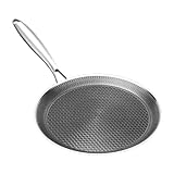 Yjkedfh Pfannkuchenpfanne - Edelstahl Grillpfanne,Grillpfanne Mit Honigwaben Beschichtung Und Antihaft,Zum Eierkochen Und Frühstück Auf Dem Haushaltsherd