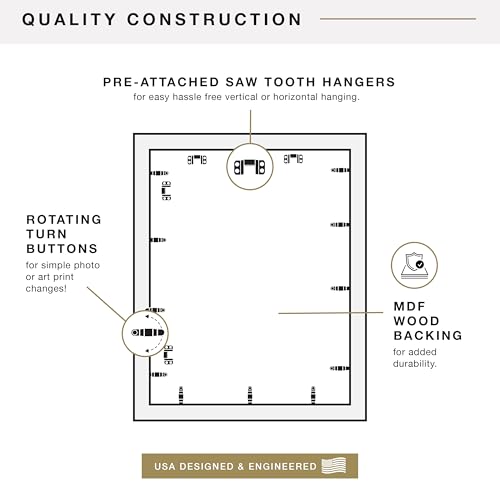 Image of MCS Everline Collection 14x20 Matted Poster Frame with 11x17 Picture Display, Black Vertical & Horizontal Wall Hanging Large Frame for Photos, Posters & Art Prints (1-Pack)