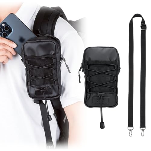 JJC Everyday Carry For Men Women Water-Resistant Cell Phone Crossbody Bag Tactical Backpack Strap Pouch with Shoulder Strap Hook & Loop Shoulder Strap Attachment For Outdoor Hiking Camping Travel