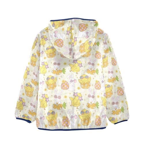 Retro Disco Bunny and Chick Girls Fleece Jacket Girls Fall Jacket Girls Zip Up Hoodie Girls Sherpa Jacket 2-10T2