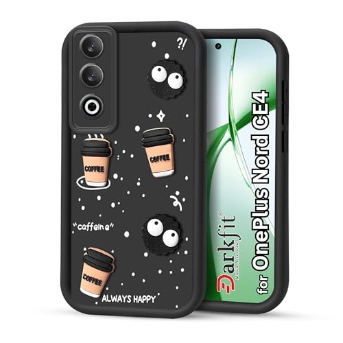 Image of Back Case Cover Compatible with OnePlus Nord CE 4 5G | Cute Fun Cartoon Ball 3D Coffee Silicone Case | Body Protection | Camera Protection | Shock Proof | Color Black | Pack of 1
