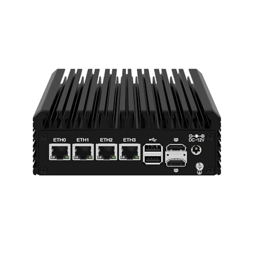 Micro Firewall Appliance, Mini PC, OPNsense, VPN, Router PC, Intel Alder Lake-N 12th Gen N100, RJ42, 4 x 2.5GbE I226-V, 2 x HDMI, DP, TF, Type-C, 0 RAM, 0 Storage, Barebone No System
