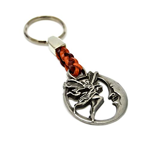 Preisvergleich Produktbild ClaroSchmuck Schlüssel-Anhänger Elfe im Mond, Geschenk, Accessoire, ca. 9cm