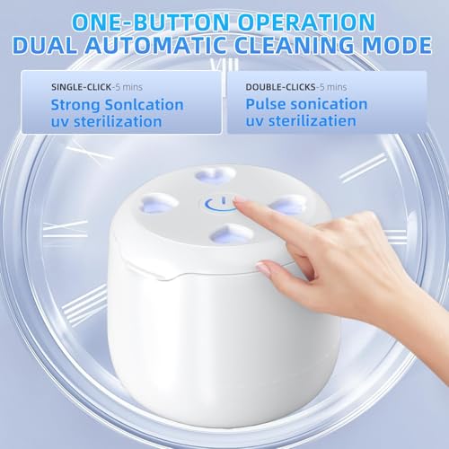 Image of Ultrasonic Retainer Cleaner Machine: Removes 99% Dirt in 15 Mins | Dual 42KHz Ultrasonic & UV Light Dental Cleaning Pod for Dental Appliances - 50% Higher Durability with Upgraded Structure