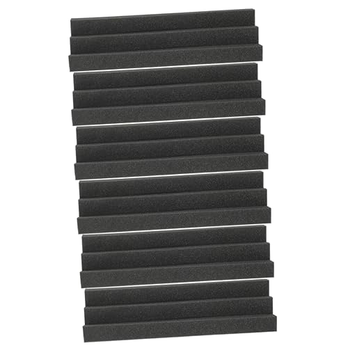 YARNOW 6pcs paneles acústicos trapeciales para absorción de bajos y reducción de ruido, espuma resistente al fuego para sala de cine en casa y estudio de grabación