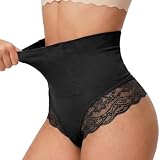Faja Braga Tanga - DiULi Faja Tanga Reductora Mujer, Braga Faja Braguitas Moldeadoras con Encaje, Tanga Braga de Cintura Alta, Fajas Reductoras Mujer Control de Barriga, Thong String Moldeadora Adelgazante Posparto, L
