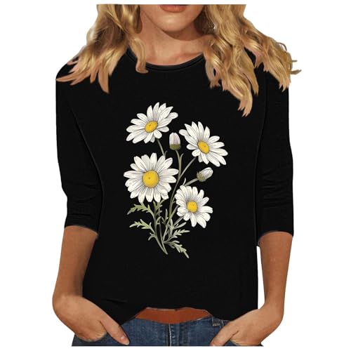 Womens Graphic Tees Sunflower Shirts Vintage Flower Graphic Tees Shirts Inspirational Tees Casual Going Out Shirt Tops