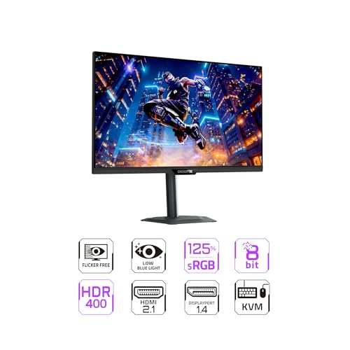 Image of GIGABYTE - M27UP - 27 inch SS IPS Gaming Monitor - UHD 3840x2160-160Hz - 1ms GTG - AMD FreeSync Premium, G-SYNC Compatible - Dual Mode - Type C KVM - HDMI, DP, Type-C - Height and Tilt Adjustable -Black