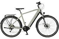 Prophete Entdecker 5.0 E-Bike – 28\ Trekkingrad – Mittelmotor AEG SportDrive II 250 W/100 Nm – 48 V/800 Wh Akku bis 220 km Reichweite – Deore 10-Gang – Hydr. Scheibenbremsen – grau - RH 54 cm