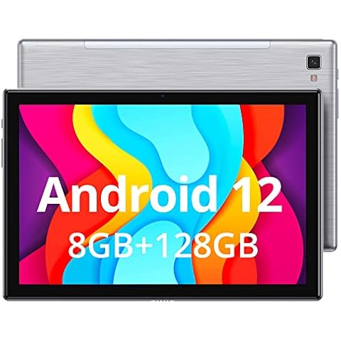 Android Tablets 10 inch with 128GB Storage, 8GB RAM, Octa Core 2.0GHz, Android 12 Tablets, 10 inch IPS HD Display, 13MP Camera, 2.4Ghz & 5G WiFi, GPS - Compatible Notepad 102 Docking Keyboard Cover