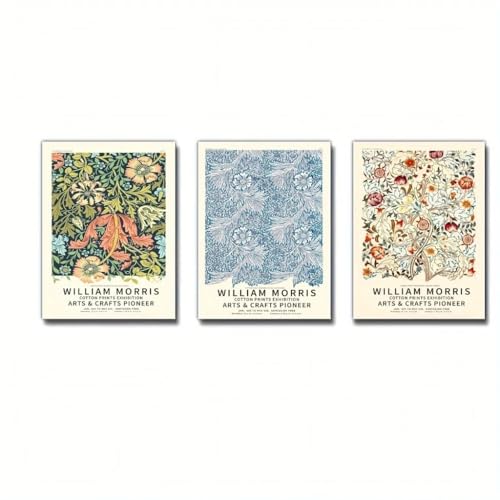 Toile William Morris pour chambre : triptyque nature moderne - 4