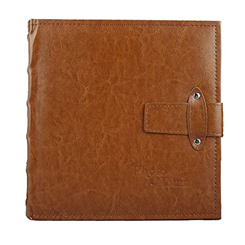 ZXHStore Photo Album 4x6 200 Pockets Photo, Wedding Picture Albums Strap PU Leather Cover Photo Album Holds 200 Horizontal Photos (Color : Brown)