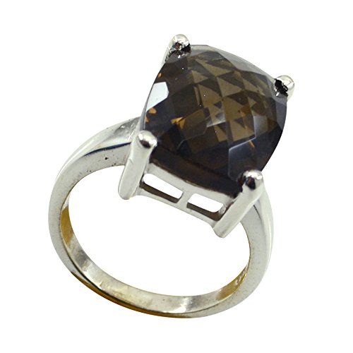 Bague en argent véritable quartz fumé pour sublimer vos tenues