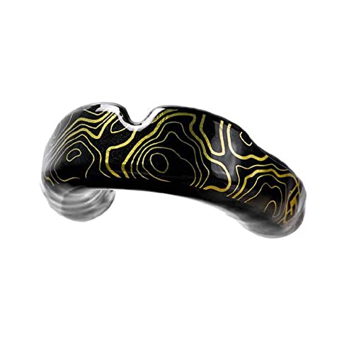 Image of GuardLab APEX Mouthguard w /Case | Football, Basketball, Boxing, Wrestling, Soccer, Karate, Hockey, MMA | Adult & Youth | Pre-Indented for a Precise Fit (APEX /Topographic-Black, Small)