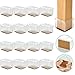 RMENOOR 16 Pcs Tapones para Patas de Sillas Patas de Silla de Silicona Antideslizantes Almohadillas para Muebles Tapones para Patas de Mesa Cuadrada Protectores de Piso Transparente
