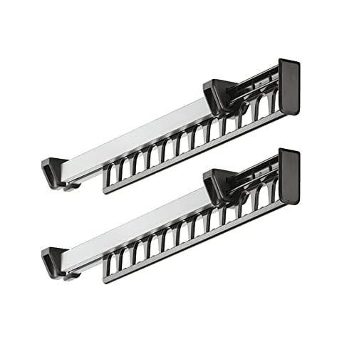 LOOTICH Ausziehbare Kleiderstange Kleiderbügel-Auszug aus Aluminium Kleiderbügelhalter für 12 Kleiderbügel Kleiderbügelauszug Kleiderauszug Länge 312mm 2 Stücke Cover