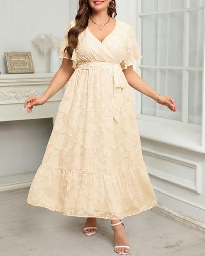 Image of Pinup Fashion Plus Size Wedding Guest Formal Cocktail A Line Long Dress