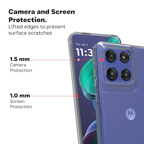 Image of RIGGEAR Shockproof Clear Hybrid Armor Back Cover Case Compatible with Motorola Moto Edge 60 Stylus 5G (Transparent PC and TPU Bumper)