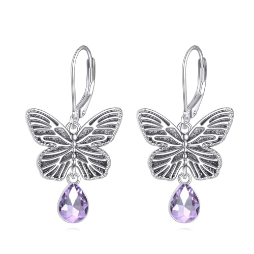 Boucles d'oreilles papillon améthyste pour illuminer vos soirées