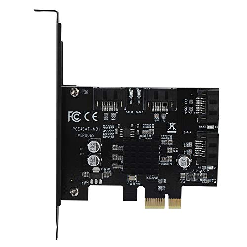Scheda di espansione Raid SATA3.0 a 4 Porte, Scheda Controller PCI-e x1 SATA III 6G da SATA 3.0 a PCI Express per Marvell 88SE92xx