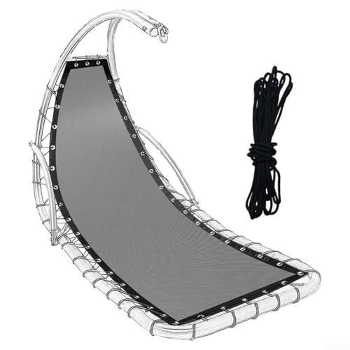 Tela de repuesto para silla columpio colgante de textilene para patio al aire libre, jardín, base de silla de salón, 64 x 197 x 23 cm, gris negruzco (gris oscuro B)