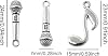 60Pcs Music Notes and Microphone Charms, Antique Silver Finish Alloy Pendants for DIY Jewelry Making, Necklace, Bracelet, Earrings, Keychain, Scrapbook, Cards, Christmas Ornaments, Craft Supplies (30 Microphones + 30 Music Notes) #1