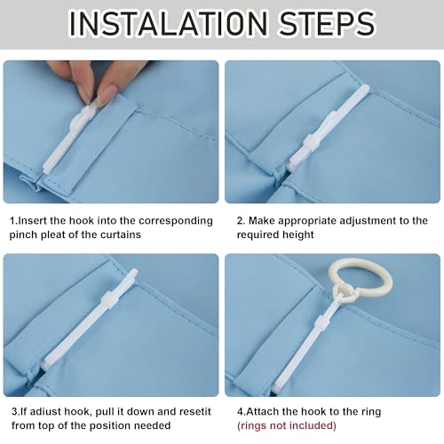 DONREN Light Blue Pinch Pleated Blackout Curtains with Hooks - 72 inch Length Room Darkening Thermal Insulated Window Curtain Drapes for Living Room Bedroom Set of 2 Panels 40" Wx72 L by DONREN - Image 6