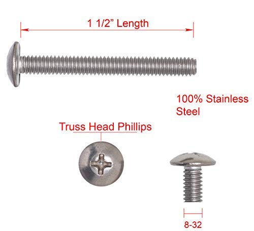 Miniatura 2 de Bolt Dropper - Tornillo Phillips de acero inoxidable (elegir tamaño), rosca gruesa, 18-8 (304) acero inoxidable