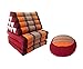 Produktbild Thailändisches Kapok, dreifach gefaltete, traditionelle Matratze in Orientalstil, dreieckiger Lehnstuhl und dazu passendes Zafu-Meditationskissen für Yoga, Massagen oder zur Entspannung Orange, Brown