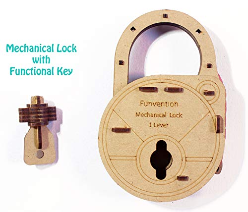 Image of Funvention- For Little Scientist In Every for Kid Fantasy Build Working Lock Yourself Diy Mechanical Lock With Key Stem Learning Utility (Multicolor)