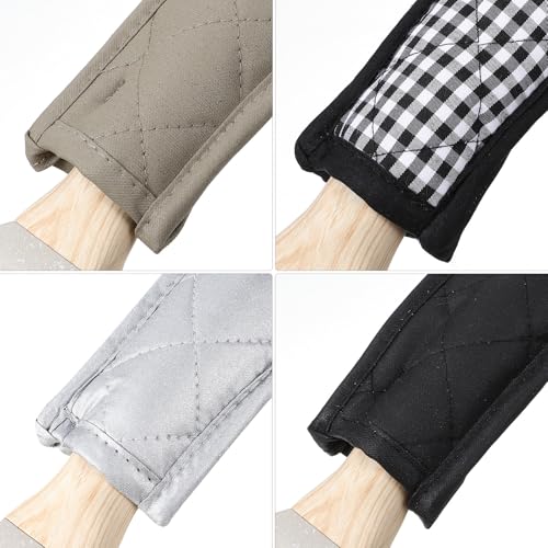 Fundas de algodón para asas de ollas Abaodam lavables a máquina para proteger tus manos 4