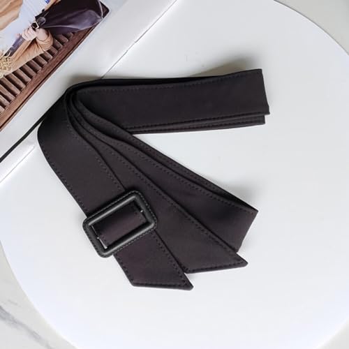 ikasus Women's Adjustable Woven Fabric Cuff Strap Belt for Trench Coat Overcoat Jacket, Black, 14.96 inches x 1.57 inches2