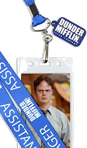 Surreal The Office Dunder Mifflin Dwight Shrute Assistant to The Regional Manager Lanyard Clear ID Badge Holder, Blue, One Size image 5