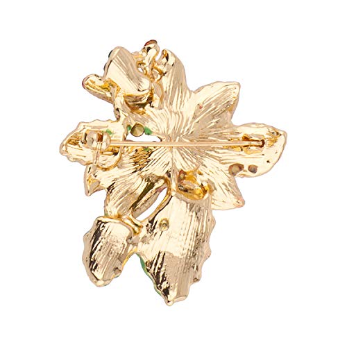 LUX ACCESSORIES Stunning Monet Poinsettia Red Rhinestones Flower Christmas Brooch Pin2