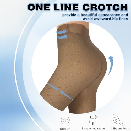 Image of X-CHENG Fleece Lined Tights Sheer Women - Fake Translucent Warm Pantyhose Leggings Sheer Thick Tights for Winter