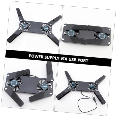 Base enfriadora para laptop con doble ventilador USB, plegable miniatura 7