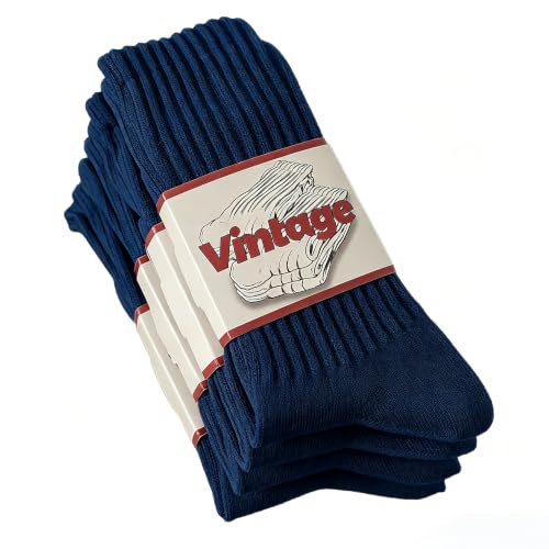 Image of DAUCO 4 Pairs 98% Cotton Socks for Men Women Crew Seamless Fall Slouchy Socks