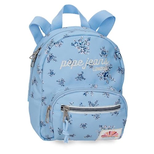 Pepe Jeans Olivia Sac à dos décontracté bleu clair 19 x 23 x 8 cm Polyester 3,5 L by Joumma Bags
