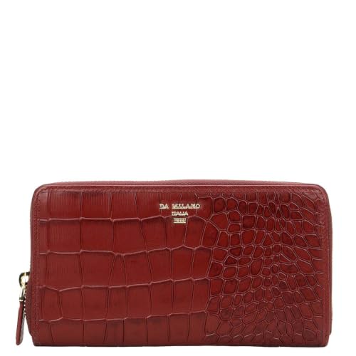 Image of Da Milano Premium Leather Wallet for Women | Multi Compartment Travel Wallet - Cherry Red