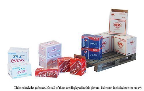 35013 Cardboard Boxes - Water and Soda Drinks - 1:35 scale - unpainted and unassembled scale model accessory