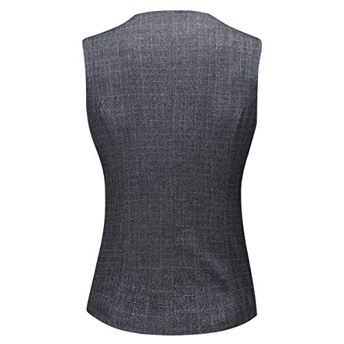 YUNCLOS Women's 2 Piece Vest Set V-Neck Skinny Waistcoat and Suit Pants3
