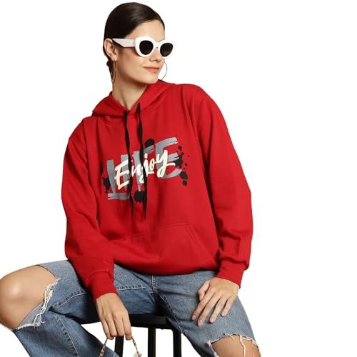 Image of Mack Jonney Printed Hooded Cotton Fleece Sweatshirt for Women-MACK32482